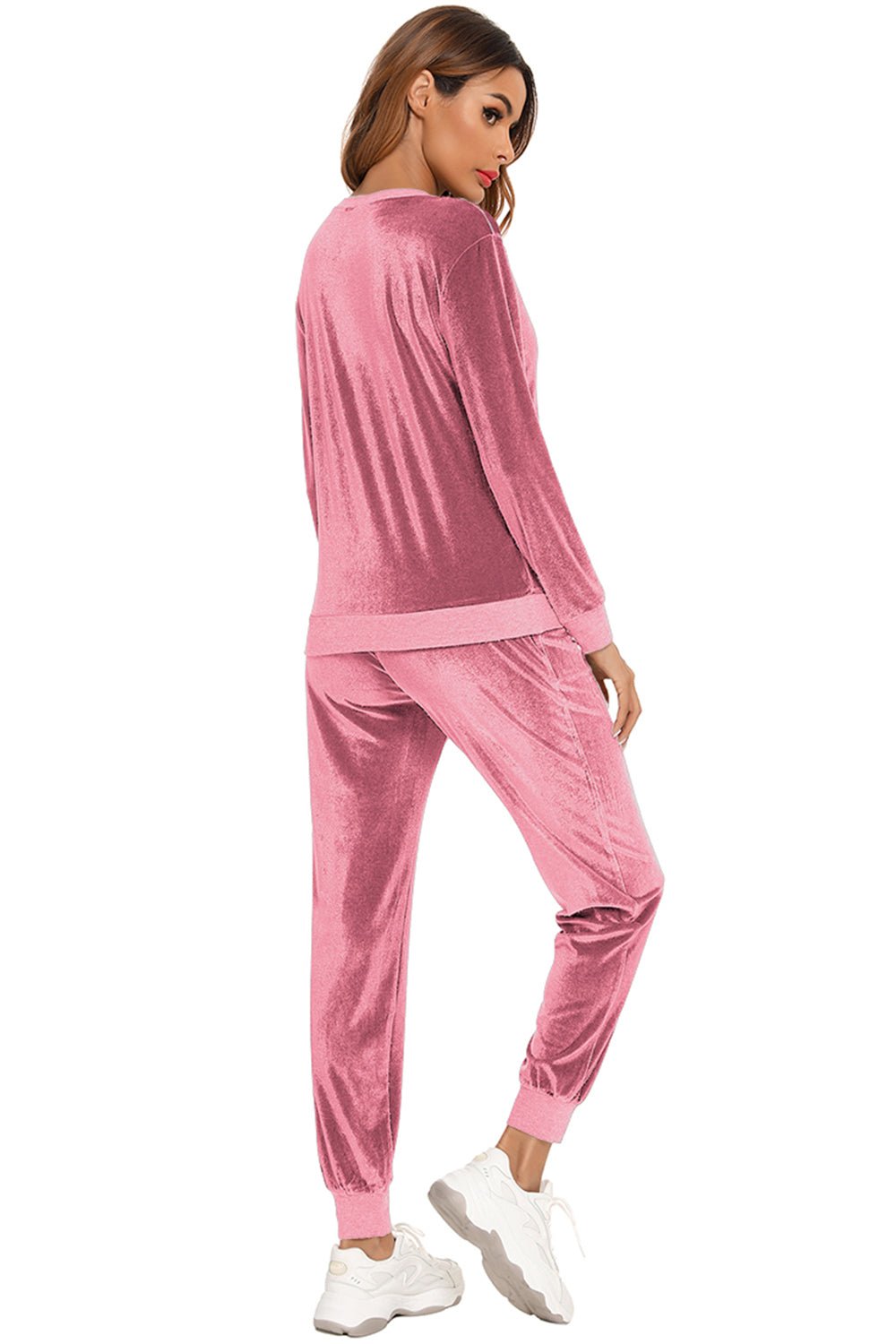 Round Neck Long Sleeve Loungewear Set with Pockets - House Flexa
