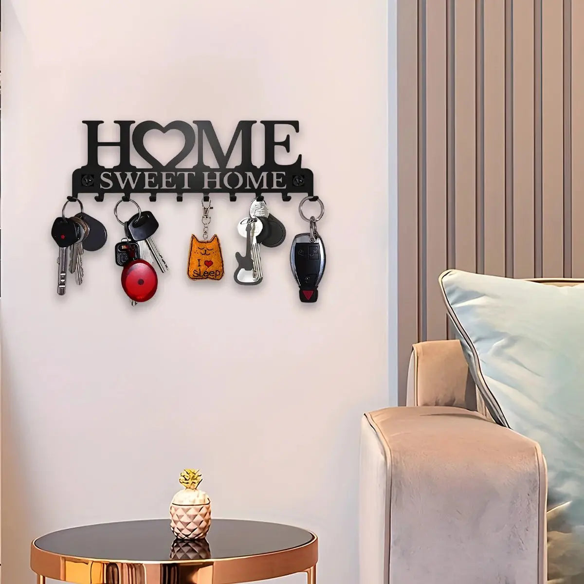 Black Metal Wall Mounted Key Holder - House Flexa