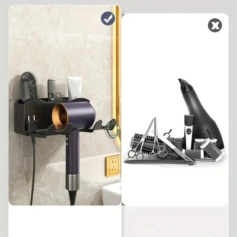 No Drill Hair Dryer Storage Rack - House Flexa