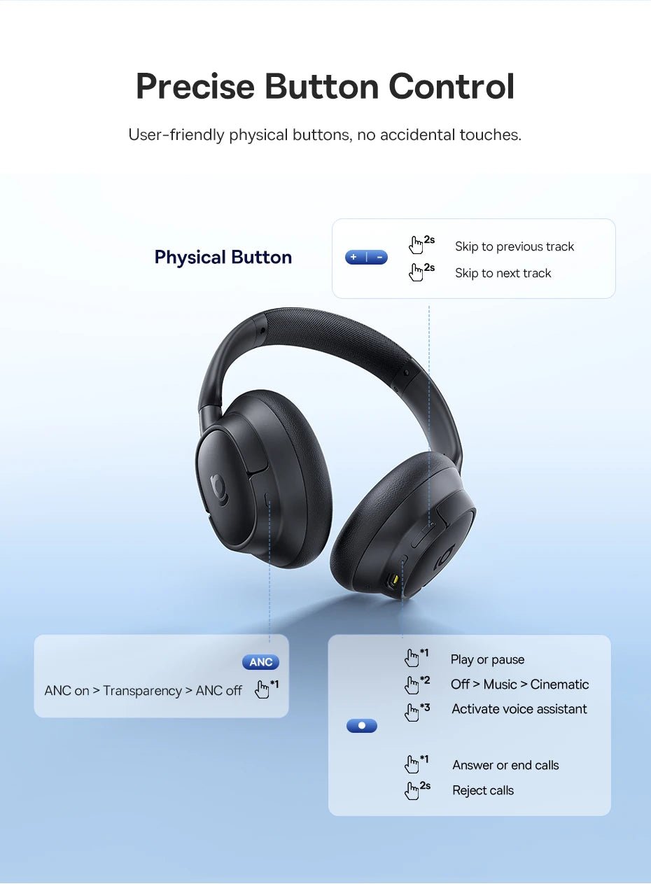 Baseus Bowie H1s Wireless Headphones | Bluetooth 5.4 Noise Canceling 120H Battery - House Flexa