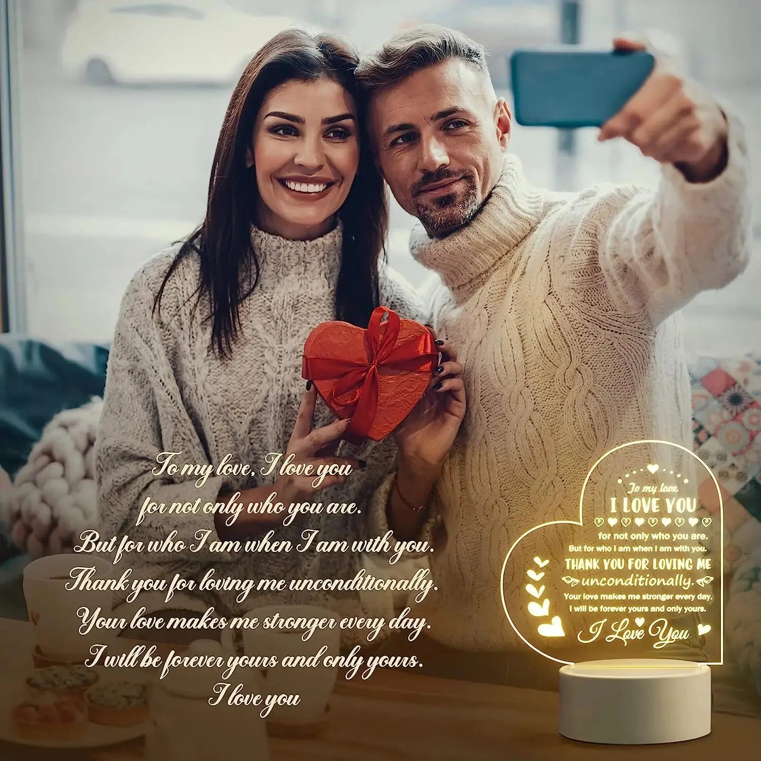 Love Cute 3D LED Night Light Acrylic Lamp Gift - House Flexa