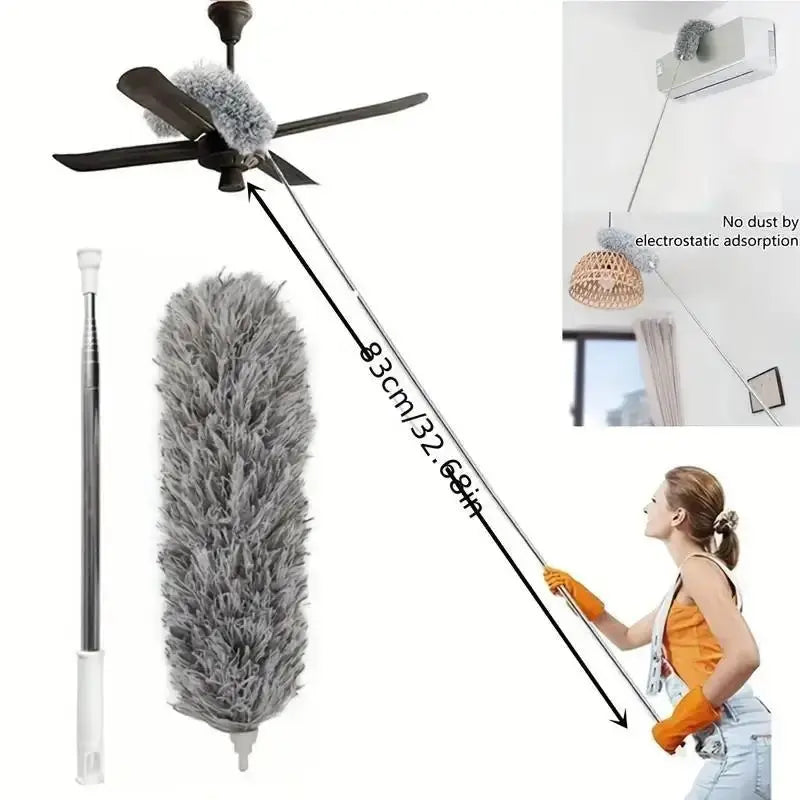 47 Inch Extendable Microfiber Duster Bendable Pole Cleaner - House Flexa