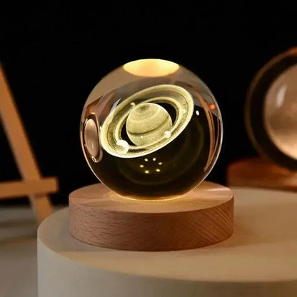 3D Crystal Ball LED Solar System Astronaut - House Flexa