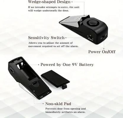Portable Door Stop Alarm Security Device - House Flexa