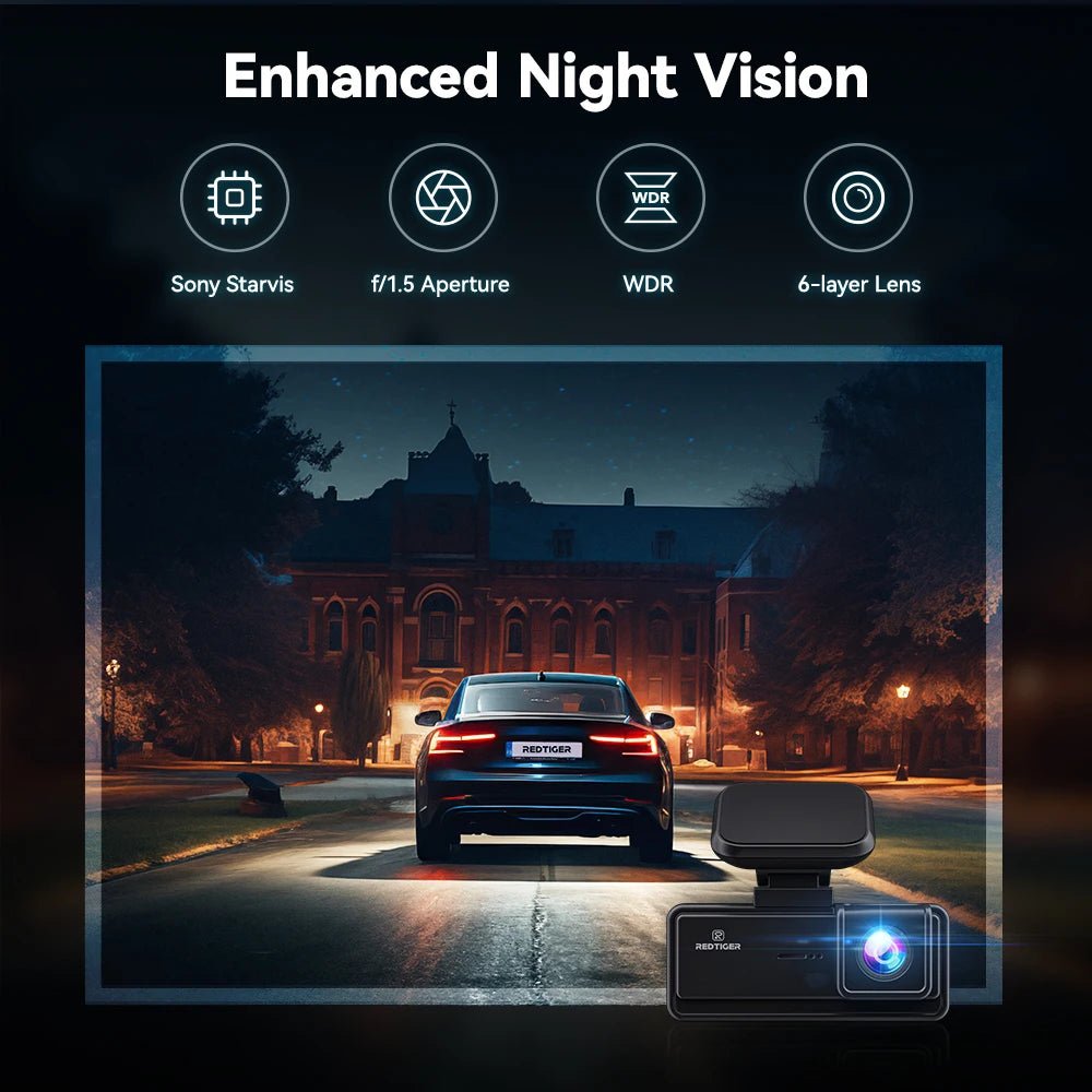 Car Dash Cam - Redtiger F8 5GHz Wifi Touch Screen 4K Front Dash Cam - House Flexa