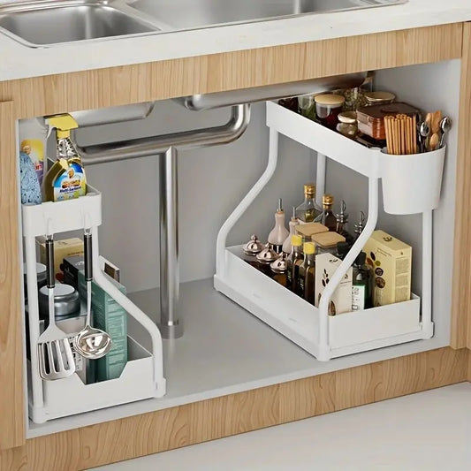 Double Layer Pull Out Storage Rack - House Flexa