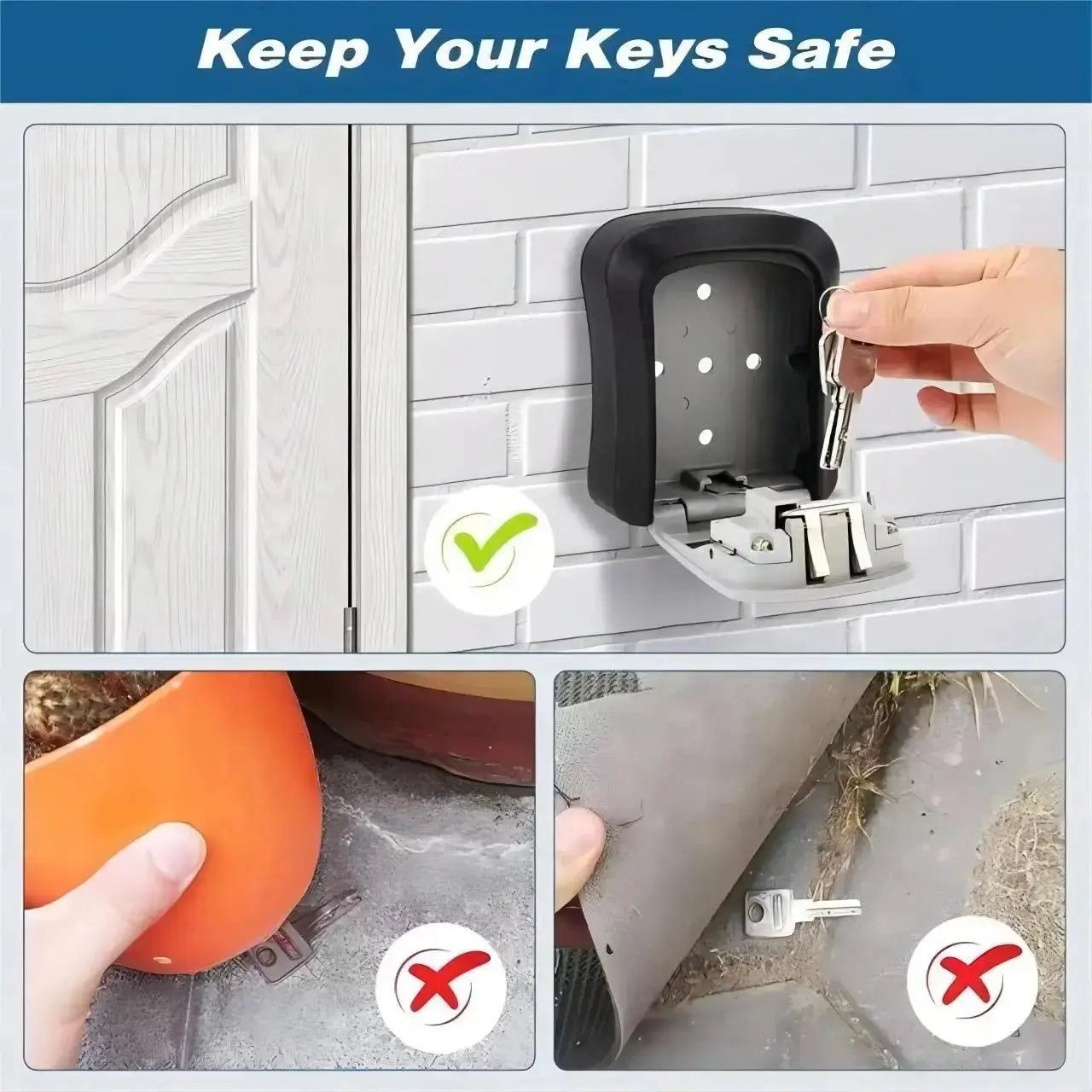 Wall Mounted Password Key Lock Box - House Flexa
