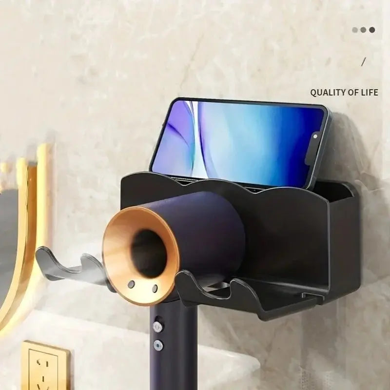 No Drill Hair Dryer Storage Rack - House Flexa