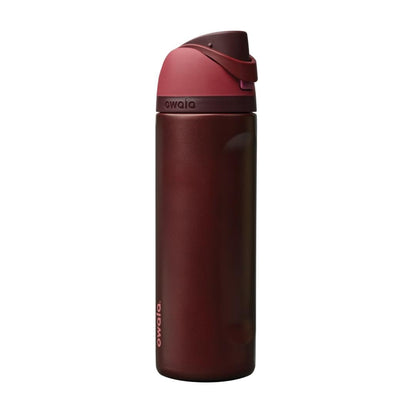 Owala FreeSip Black Cherry 24 oz Insulated Stainless Steel Water Bottle with Straw