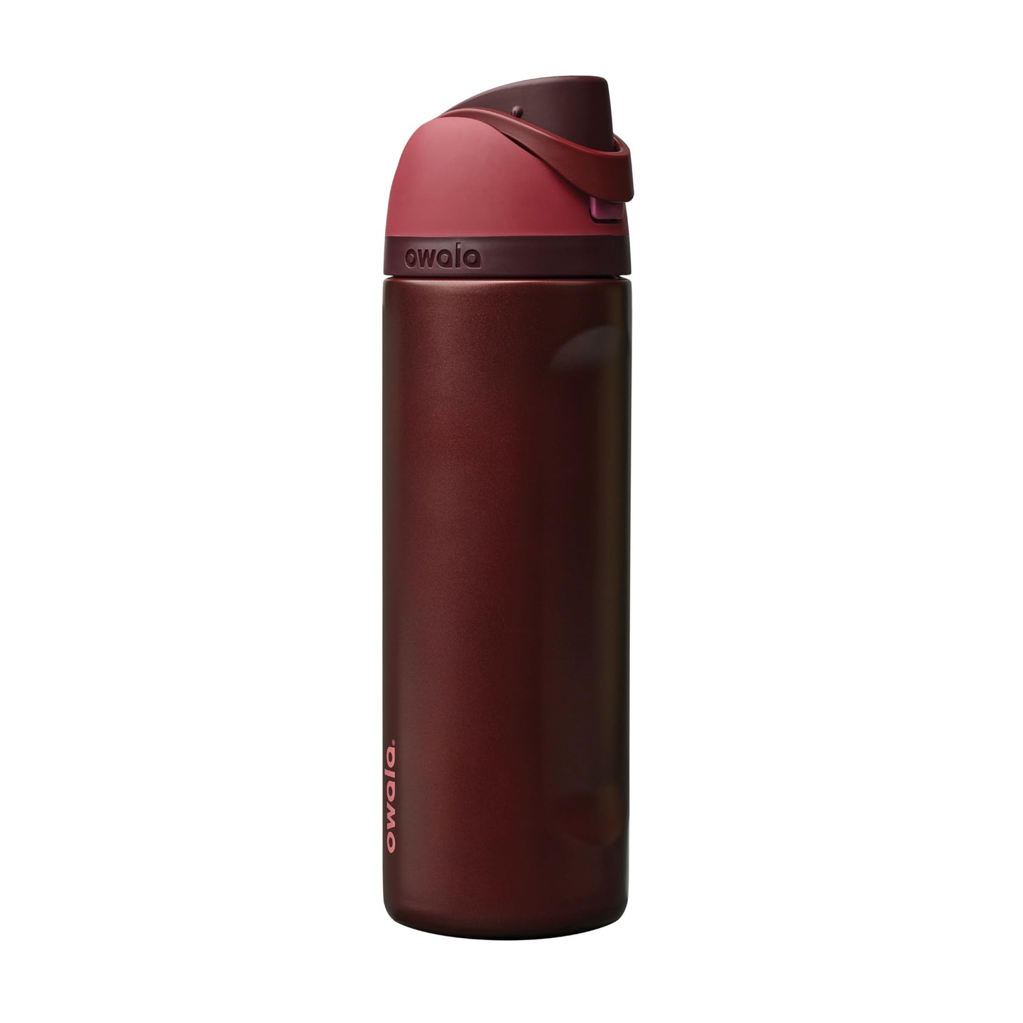 Owala FreeSip Black Cherry 24 oz Insulated Stainless Steel Water Bottle with Straw