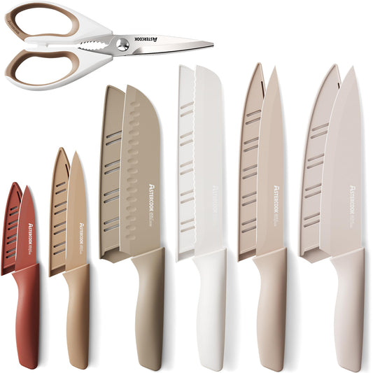 Astercook anti-rust knife set with blade guards